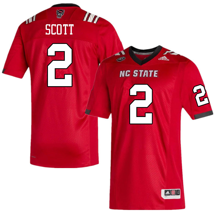 Men #2 Jaylon Scott NC State Wolfpack College Football Jerseys Sale-Red